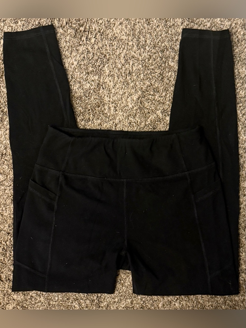 Athletic Works Black Women's Active Leggings with Side Pockets